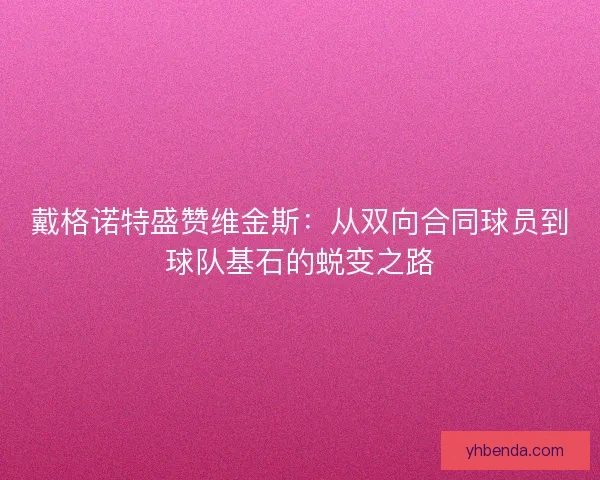 戴格诺特盛赞维金斯：从双向合同球员到球队基石的蜕变之路